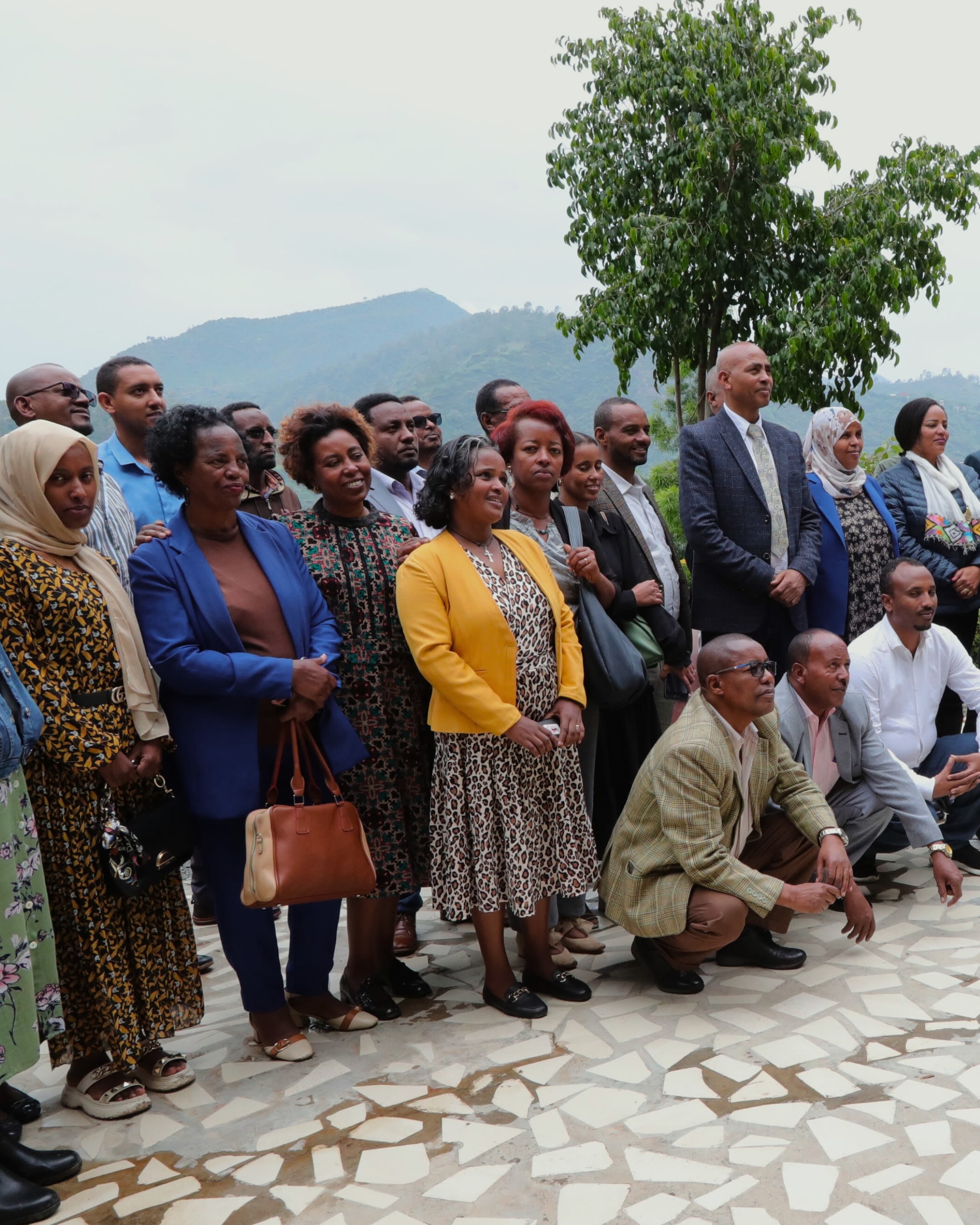 Participants of Ethiopia’s 2024 BES-Net Trialogue event pose for a group photo in Bishoftu, Ethiopia.