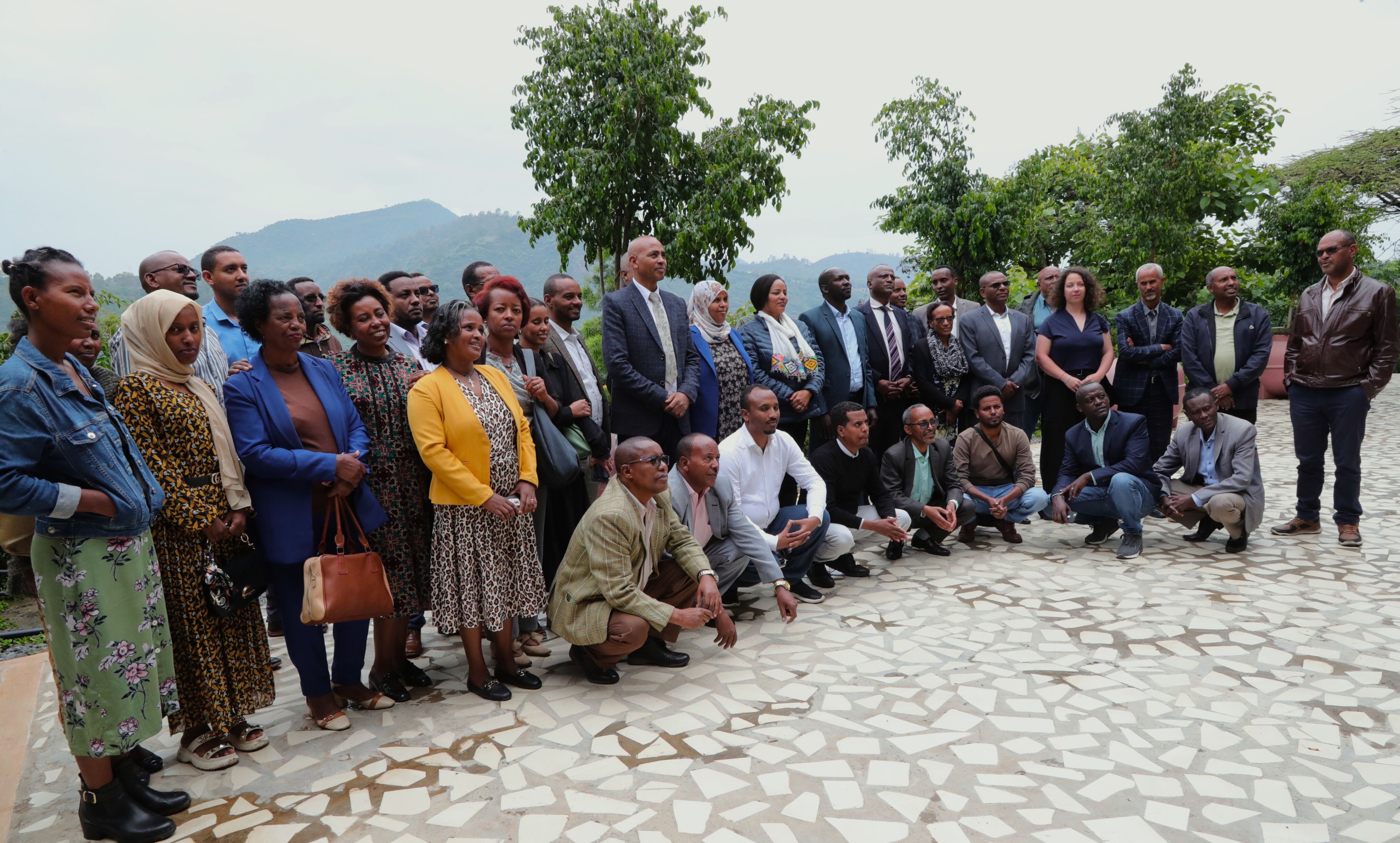 Participants of Ethiopia’s 2024 BES-Net Trialogue event pose for a group photo in Bishoftu, Ethiopia.