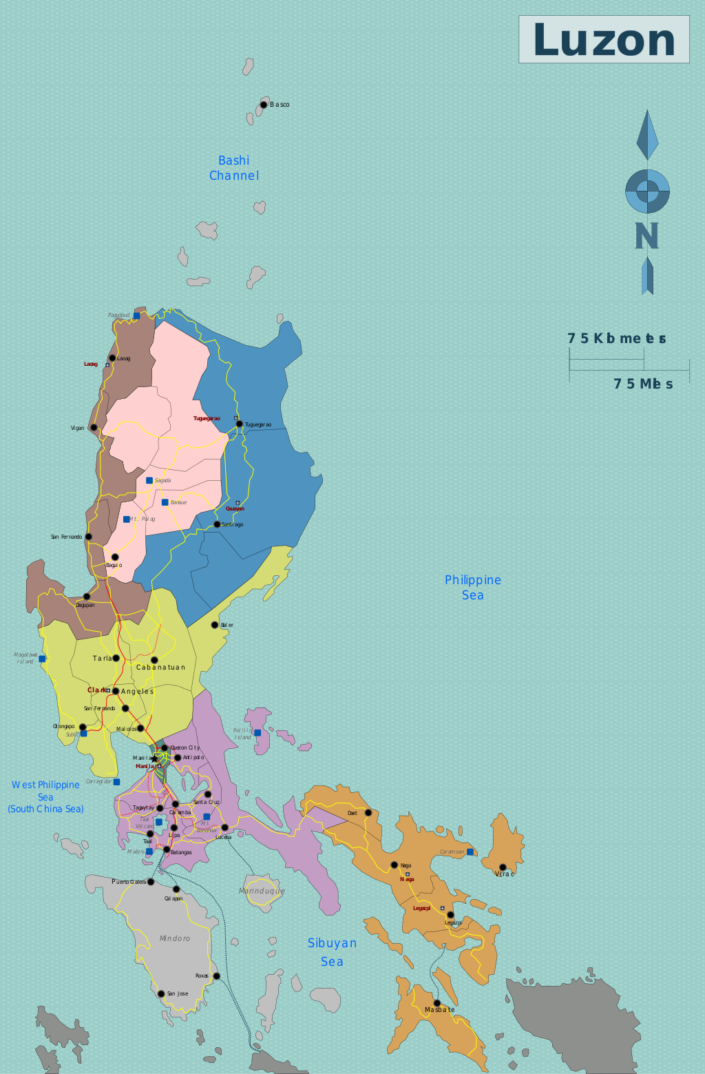 Map of Luzon, Philippines
