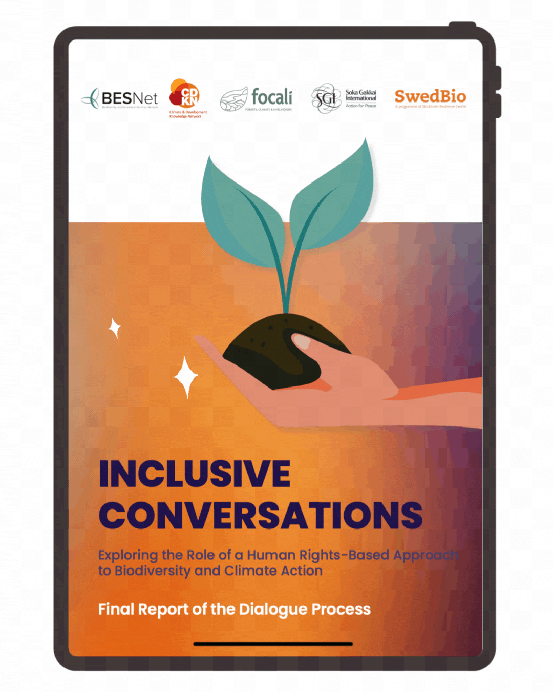Cover of the report Inclusive Conversations: Exploring the Role of a Human Rights-Based Approach to Biodiversity and Climate Action – Final Report of the Dialogue Process.