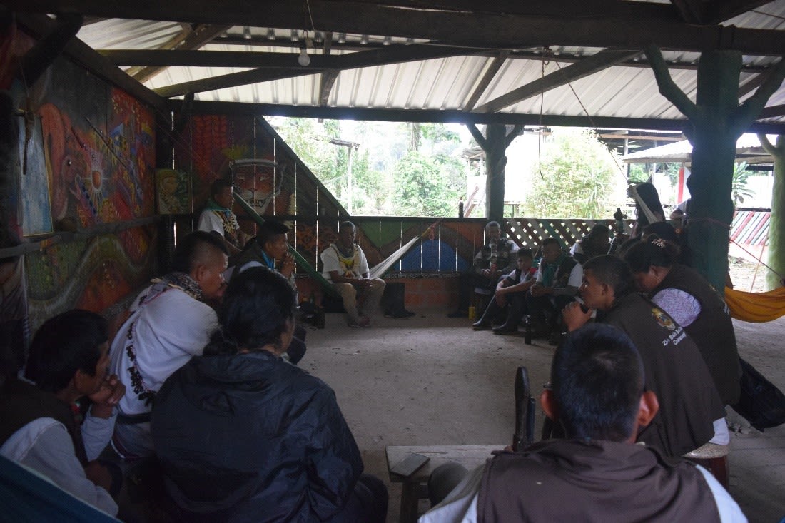 Group of cuiracuas, who receive the message from their authorities and continue the ancestral legacy through the activities of caring for the territory