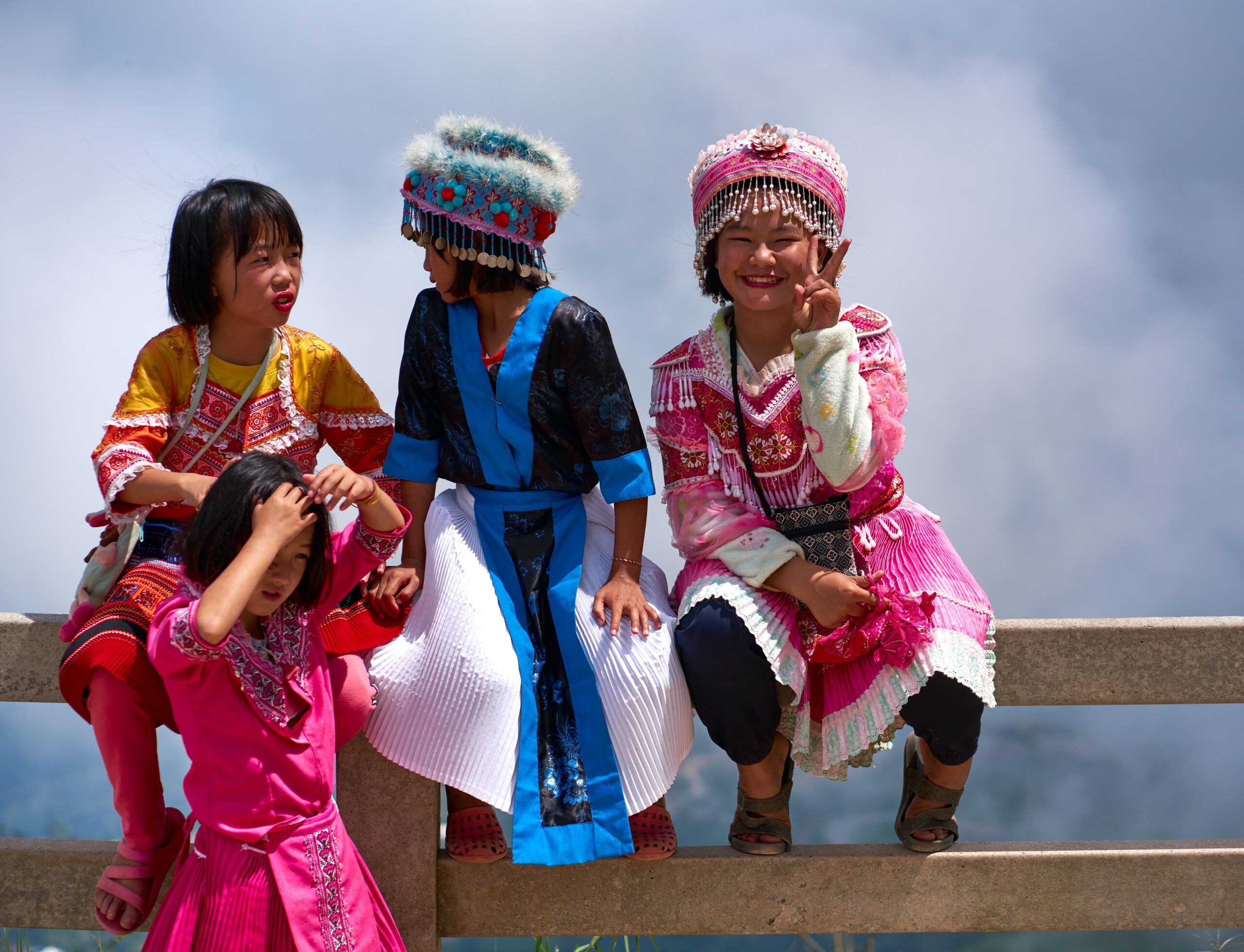 Photo of indigenous children in colorful clothing.