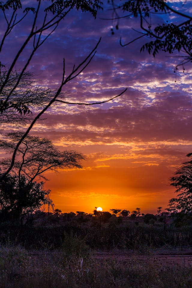 Stunning Ethiopian sunset over African landscape