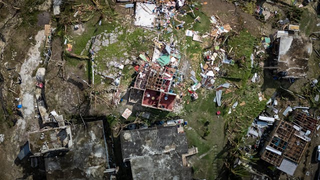 Aerial View of Hurricane-Damaged Area